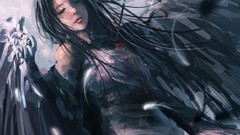 Woman wings blood feathers Anime arrows drawings anime girls 