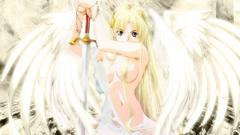 Woman wings blue eyes