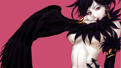 Woman wings creatures boobs fantasy art Simple Background