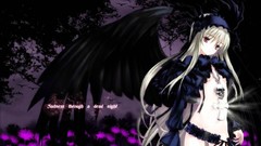 Woman wings dark rozen