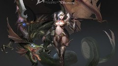 Woman wings Dragons elves armor Swords scythe artwork