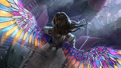 Woman wings drawings angels brunettes