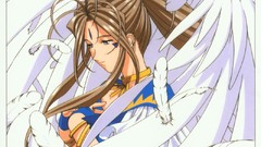 Woman wings feathers goddess bracelets long hair anime girls 