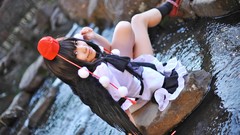 Woman wings hats asians brunettes bangs touhou shameimaru aya 