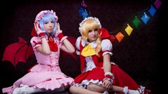 Woman wings hats blondes remilia scarlet cosplay video games