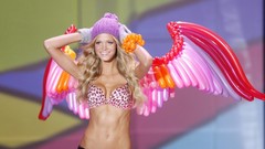 Woman wings hats blondes smiling lingerie erin heatherton 