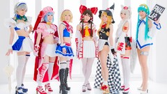 Woman wings hats navel red eyes gloves earrings bows stockings 