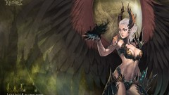 Woman wings horns cleavage artwork lineage 2 digital art video 
