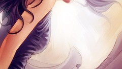 Woman wings paintings blue eyes digital art fantasy art 