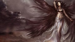 Woman wings storm angels fantasy art