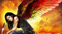 Woman wings Swords cities