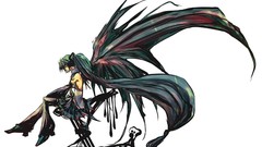 Woman wings white background anime girls hatsune miku vocaloid 