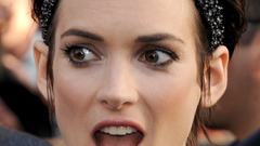 Woman Winona Ryder Actress brunettes open mouth headbands