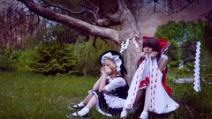 Woman witches hakurei reimu touhou kirisame marisa miko cosplay 