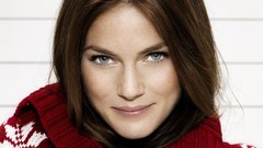 Woman wool Actress blue eyes brunettes cardigan models sweaters 