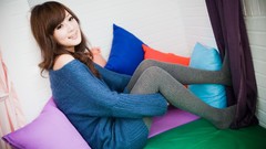 Woman wool Japanese asians pantyhose models Mikako Zhang Kaijie