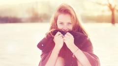 Woman wool scarfs models