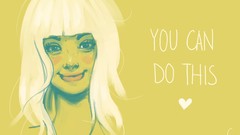 Woman yellow background can digital art Quotes