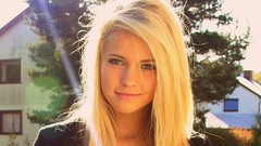 Woman young Actress blondes sunlight smiling models Norwegian 