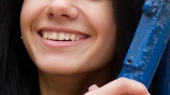 Woman young faces smiling brunettes laughing playground 