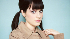 Woman zooey deschanel pigtails