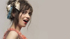 Woman zooey deschanel Simple Background