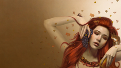 Women autumn season redheads