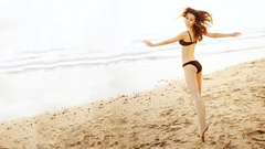 Women bikini beach sand