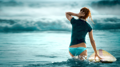 Women bikini Sea aquarium