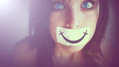 Women blue eyes fake