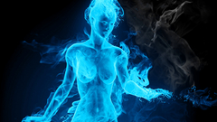 Women blue fire girl