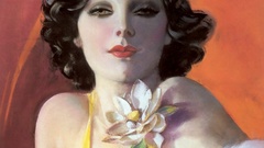 Women cleavage paint girl