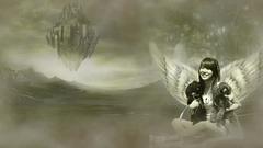 Women fantasy wings Castles