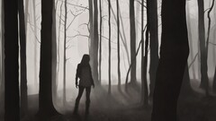 Women forest monochrome