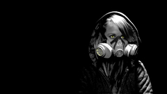 Women gas masks girl