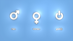 Women geek symbol Men