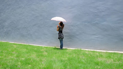 Women jeans grass Umbrellas