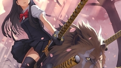 Women Katana weapons Lions