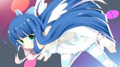 Women long hair purple