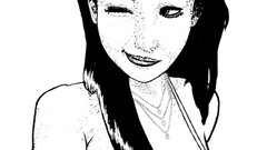 Women monochrome artwork drawing one eye closed looking away