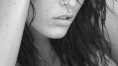 Women monochrome wet rumpled
