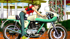 Women motorbikes Anime
