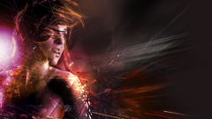 Women Photo manipulation dark geometry digital art model lines