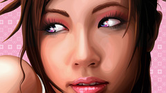 Women pink vector asians