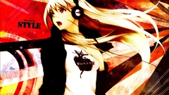 Women red headphones girl