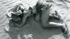 Women sand monochrome greyscale