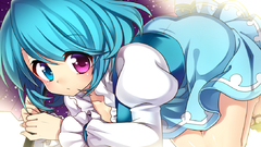Women touhou blue hair