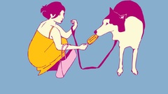 Women vector Dogs popsicles