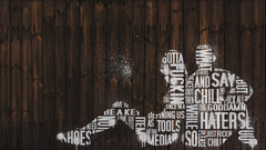 Wood grunge silhouettes Typography