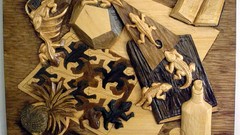 Wood Reptiles lizards surreal illusions